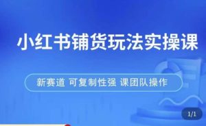 小红书铺货玩法实操课,流量大,竞争小,非常好做,新赛道,可复制性强,可团队操作-云创网