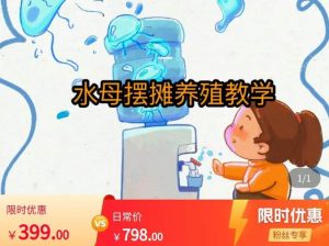 水母摆摊教学,包括摆摊技术、养殖技术、拿货渠道、抖音运营等-云创网
