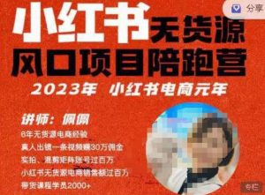 佩佩·小红书无货源风口项目陪跑营(更2023年8月)不用拍摄、不用露脸、不用买产品、不用营业执照、一部手机即可开店-云创网