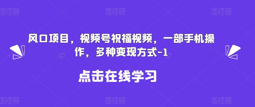 新风口项目，视频号祝福视频，一部手机操作，多种变现方式【揭秘】-云创网