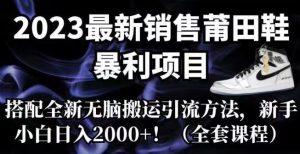 2023最新销售莆田鞋暴利项目，搭配全新无脑搬运引流方法，新手小白日入2000+【揭秘】-云创网