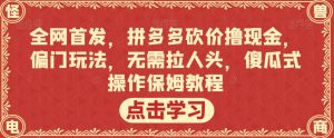 全网首发,拼多多砍价撸现金,偏门玩法,无需拉人头,傻瓜式操作保姆教程【揭秘】-云创网