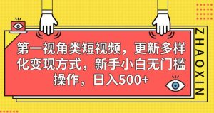第一视角类短视频,更新多样化变现方式,新手小白无门槛操作,日入500+【揭秘】-云创网