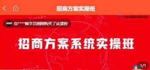 【一度招商】招商方案系统实操班 价值1980元-云创网