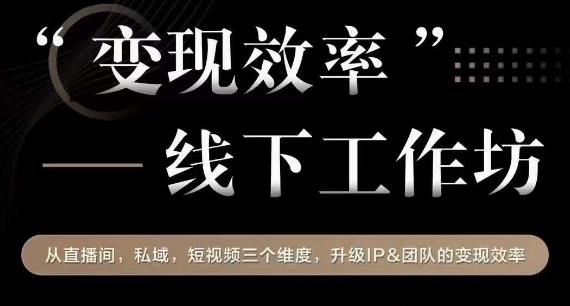 变现效率线下工作坊，从‮播直‬间、私域、‮视短‬频‮个三‬维度，升级IP和团队变现效率-云创网