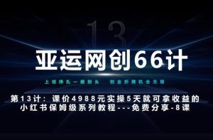 亚运网创66计第13计:小红书实战系列,只需5天即可完全上手-系列10节课第8课–秘笈3式建立专属爆款选题库–高杠杆+嚼碎喂嘴里-云创网