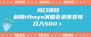 风口项目,利用tfboys演唱会录像变现,日入500+-云创网