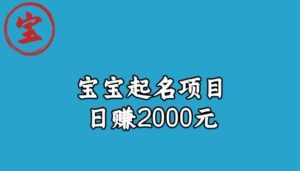 宝哥拆解宝宝起名项目，日赚2000+-云创网