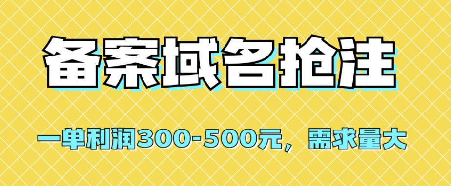 【全网首发】备案域名抢注，一单利润300-500元，需求量大-云创网