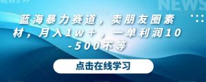 蓝海暴力赛道,卖朋友圈素材,月入1w+,一单利润10-500不等-云创网