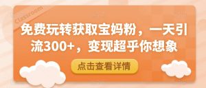 免费玩转获取宝妈粉，一天引流300+，变现超乎你想象-云创网