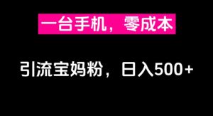 一台手机,零成本引流宝妈粉,日入500+-云创网