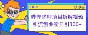 哔哩哔哩项目拆解引流创业粉日引300+小白可轻松上手【揭秘】-云创网