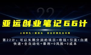 亚运创业笔记66计第22计:霸王餐外卖长期分润项目-云创网