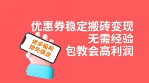 优惠券稳定搬砖变现,无需经验,包教会,高利润-云创网