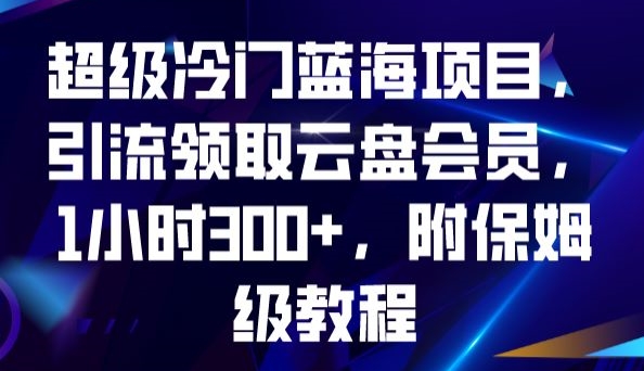 超级冷门蓝海项目，引流领取云盘会员，1小时300+，附保姆级教程-云创网