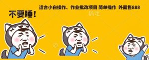 外面售888适合小白操作作业批改项目,简单操作-云创网