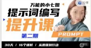小七姐的提示词编写提升课,30天16个课时,从悉维到行动-云创网