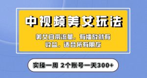 实操一天300+,中视频美女号项目拆解,保姆级教程助力你快速成单!【揭秘】-云创网
