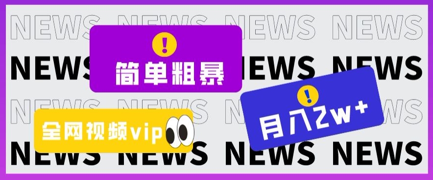 简单粗暴零成本，高回报，全网视频VIP掘金项目，月入2万＋【揭秘】-云创网