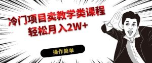 冷门项目卖教学类课程,轻松月入2W+-云创网