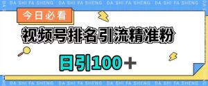 视频号引流精准粉,日引100+,流量爆炸【揭秘】-云创网