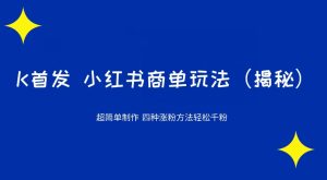 K首发小红书商单玩法,四种涨粉方法轻松千粉(揭秘)-云创网