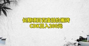 长期项目百度低价搬砖CDK，日入200-云创网