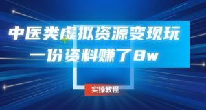中医类虚拟资源变现玩法,一份资料赚了8w-云创网