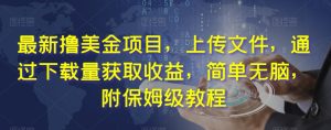 最新撸美金项目,上传文件,通过下载量获取收益,简单无脑,附保姆级教程【揭秘】-云创网