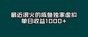 最近很火的咸鱼独家虚拟,单日收益1000+-云创网