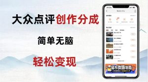 大众点评新玩法！零成本！新手也能每日轻松入袋300+！【揭秘】-云创网