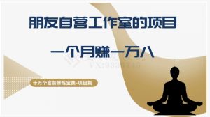 十万个富翁修炼宝典之16.朋友自营工作室的项目，一个月赚一万八-云创网
