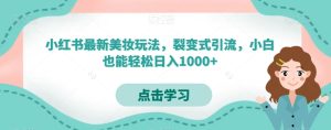 小红书最新美妆玩法,裂变式引流,小白也能轻松日入1000+-云创网