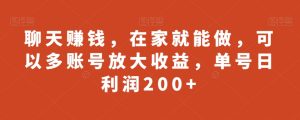 聊天赚钱,在家就能做,可以多账号放大收益,单号日利润200+-云创网