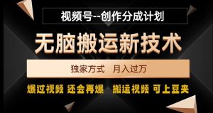 视频号无脑搬运新技术,破原创壕流量,独家方式,爆过视频,还会再爆【揭秘】-云创网