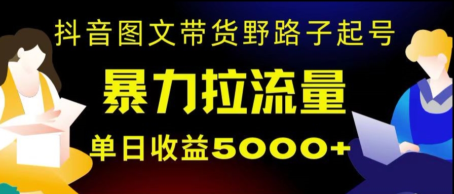 抖音图文带货暴力起号，单日收益5000+，野路子玩法，简单易上手，一部手机即可【揭秘】-云创网