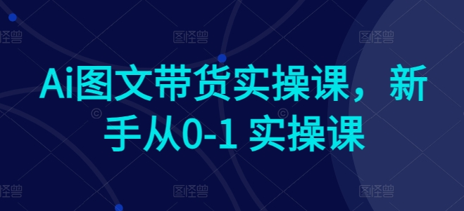 Ai图文带货实操课，新手从0-1 实操课-云创网