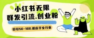 小红书一天引流一二百创业粉技术 可引全行业精准粉玩法【揭秘】-云创网